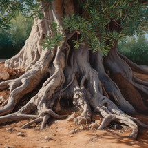 Olive Tree Trunk Painting