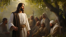 Jesus Teaching people, Sermon of the Mountain, Christ Teaching