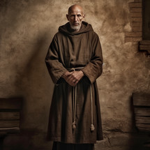 Monk standing in Monestary.