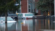 Flooding Victim Helpless Cars Disaster Destruction Hurricane Flood Relief