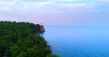 Drone Lake Superior Shore Northern Shipping Industry Water 4K Nature Wilderness
