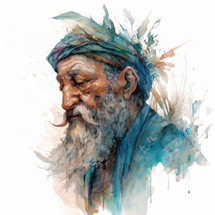 Painting of Old Jewish Disciple Man