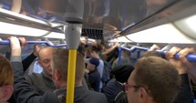4K Crowded Metro System Slow Motion People Waiting Public Transit London