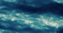 Pattern background moving slowly vertically for infinite loop - Rain and wind in glass