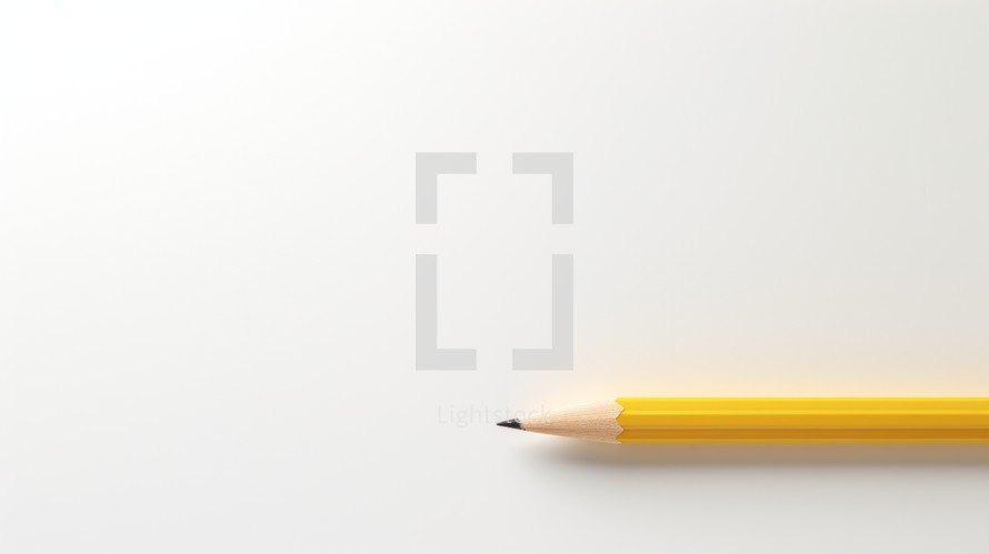 Single bright yellow pencil placed diagonally Generative AI