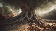 Olive Tree with Roots