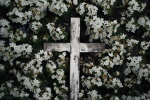Cross and flowers