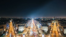 The avenue of the Champs-Élysées at Night
