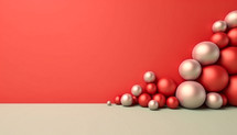 Christmas balls on matte colors 