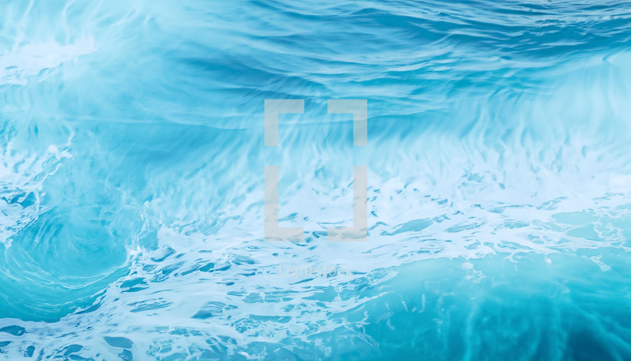 background of blended views of light blue ocean surface and white sea foam