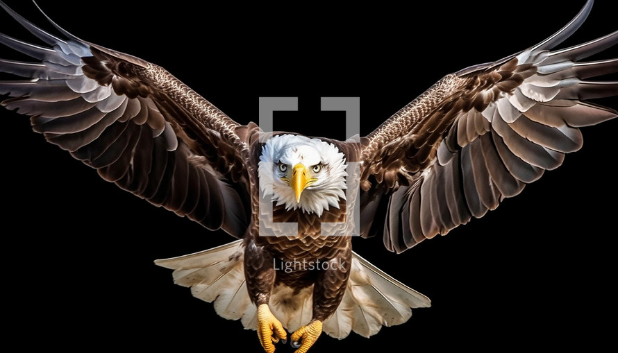 A majestic bald eagle, symbolizing American freedom and independence