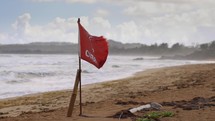 Dangerous Surf Along Surfers Paradise Coastline Waves Rip Currents Danger Red Flag Drowning Swimming Lifeguard