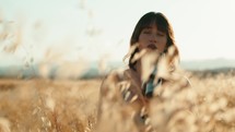 Young Beautiful Girl Makes Video with 8Mm Vintage Camera