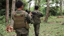 War Troops Asian Soldiers Walking Through Jungle Abuse Violence Trama Asia Myanmar Vietnam War