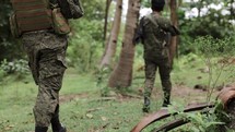 War Troops Asian Soldiers Walking Through Jungle Abuse Violence Trama Asia Myanmar Vietnam War Guns Militant Military