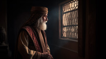Jewish Prophet looking out of window 