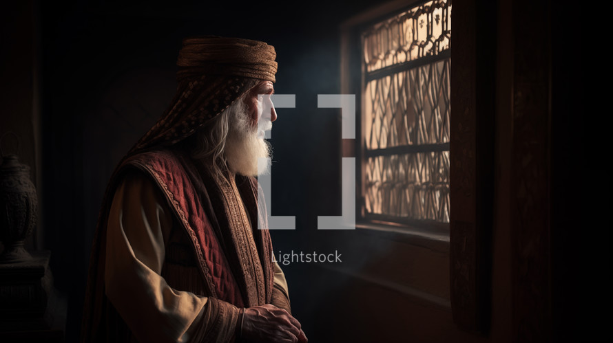 Jewish Prophet looking out of window 