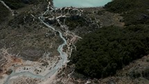 Laguna Esmeralda In Ushuaia, Tierra del Fuego, Patagonia, Argentina - Aerial Drone Shot