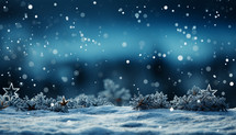 Christmas Winter Background With Snow and Copy Space