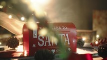 Smoke coming out from Christmas mail box to Santa Claus
