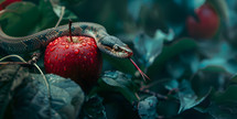 Serpent and apple, garden of eden, the original sin