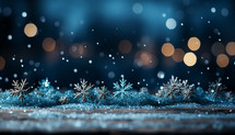 Christmas Winter Background With Snow and Copy Space