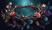 Crown of thorns and flowers