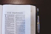Bible opened to Proverbs 