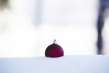 ornament in snow 
