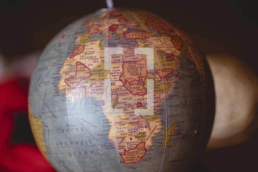 Africa on a globe 