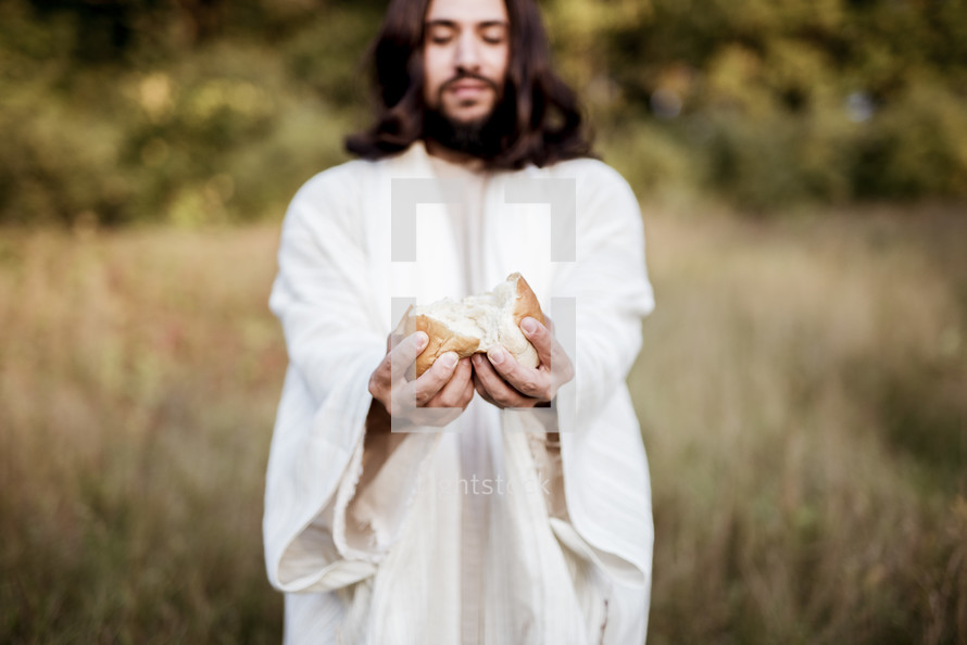 Jesus sharing bread 
