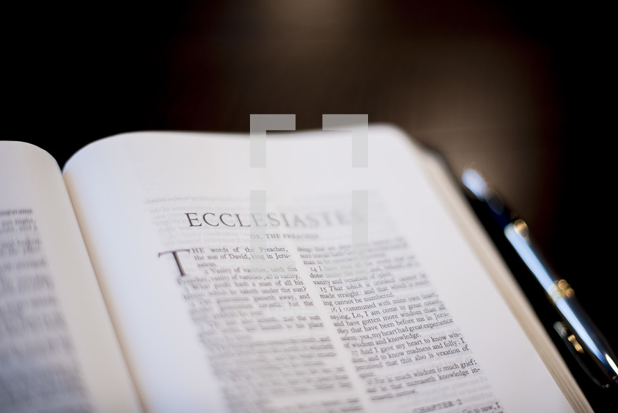 Bible opened to Ecclesiastes