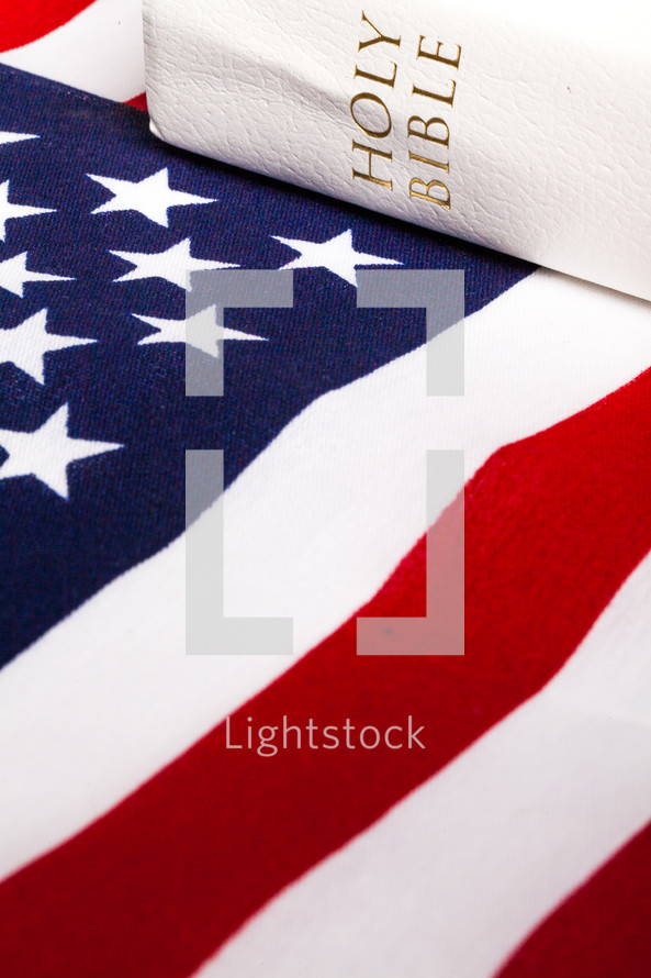 Bible on an American Flag 