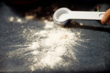 spilled powder while baking 