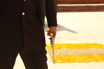 man holding a pistol 