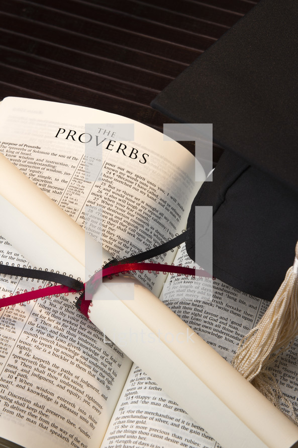 graduation, Bible, Proverbs, diploma, cap, tassel