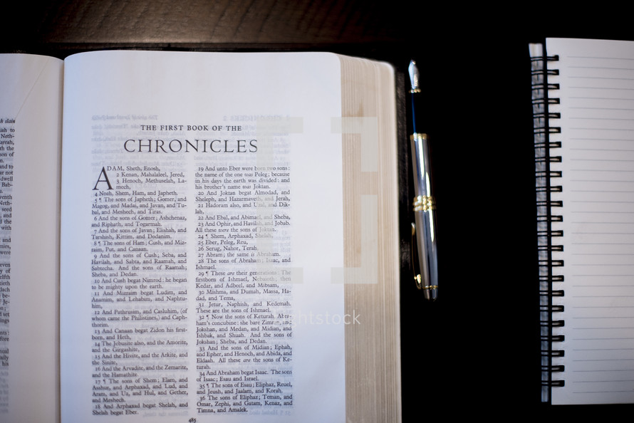 Bible opened to Chronicles 