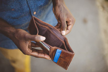 a man with an empty wallet 
