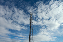communication tower in the blue sky