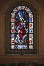 Jesus stained glass window - I am the Good Shepherd
