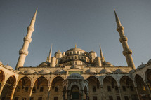 Towers in a mosque in Turkey. 