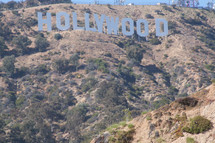 Iconic Hollywood sign in the hill.