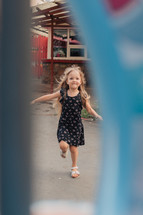 little girl running 