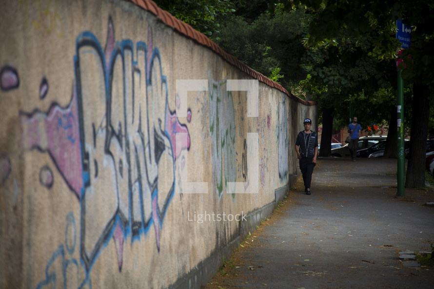 graffiti covered wall 