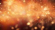 Fireworks in the sky with bokeh. New Years background. 