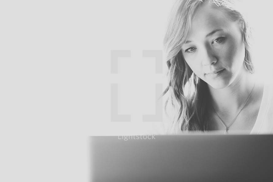 A woman on a laptop 