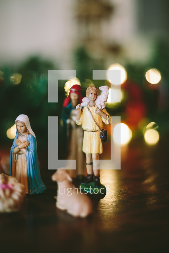 figurines from a Nativity scene 