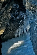 Ice under Natural Bridge, along Kicking Horse River, Canada