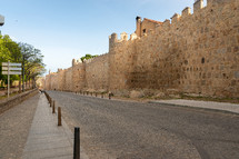 ancient walls in old town of Avila