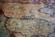 vintage map of North America 